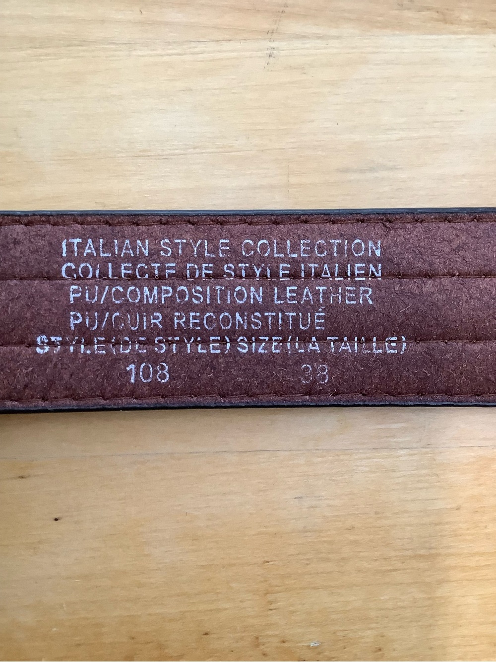 VINTAGE Italian Style Tan Croc Embossed Faux Leather Dress Belt 38 - Picture 8 of 9